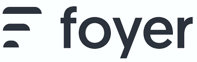 foyer logo with black font and 3 shapes