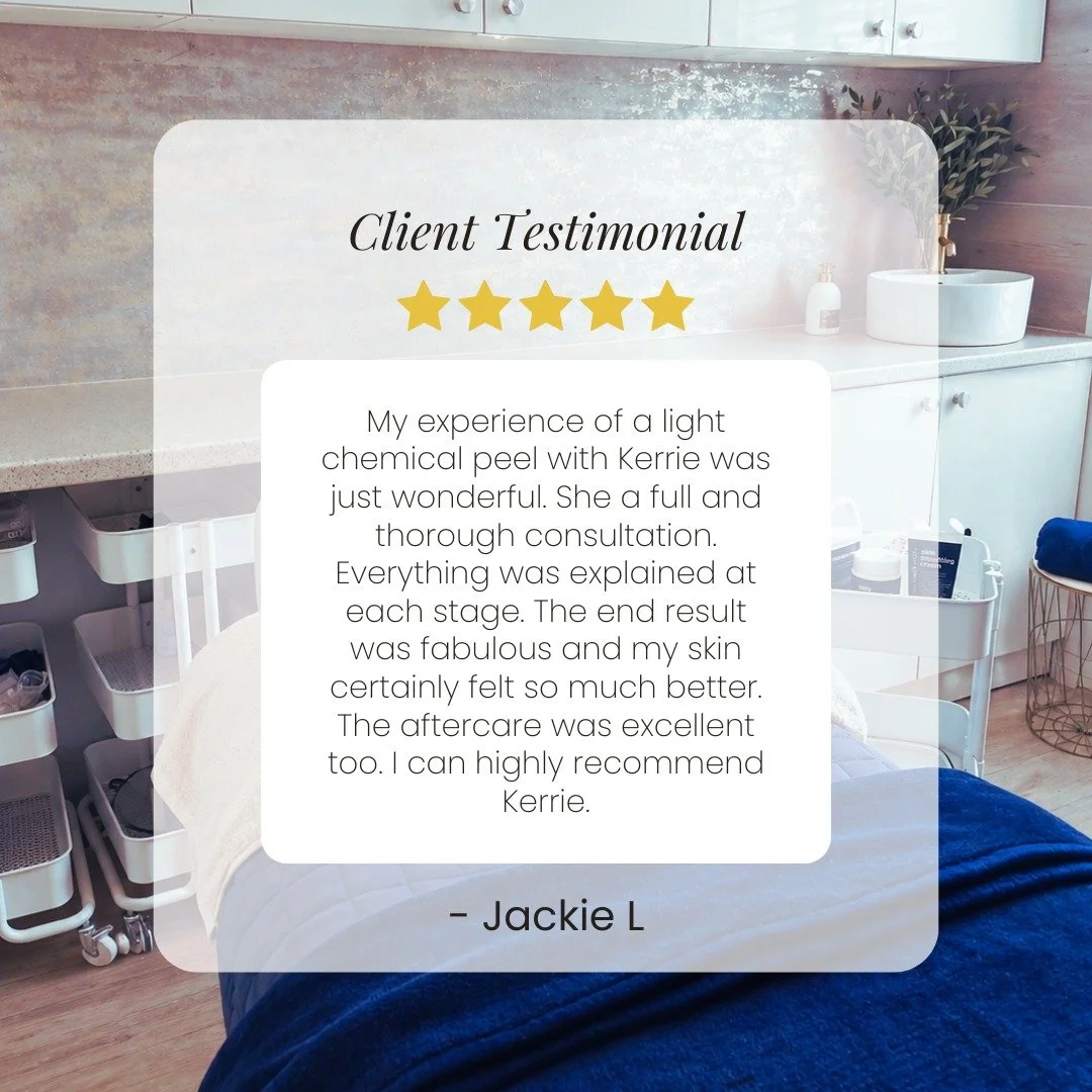 There&rsquo;s nothing more important to me than making clients feel informed, comfortable and cared for throughout their treatment 🤍

Jackie recently visited me at Kerrie Hawkins Skin Clinic for a gentle chemical peel and shared this lovely feedback