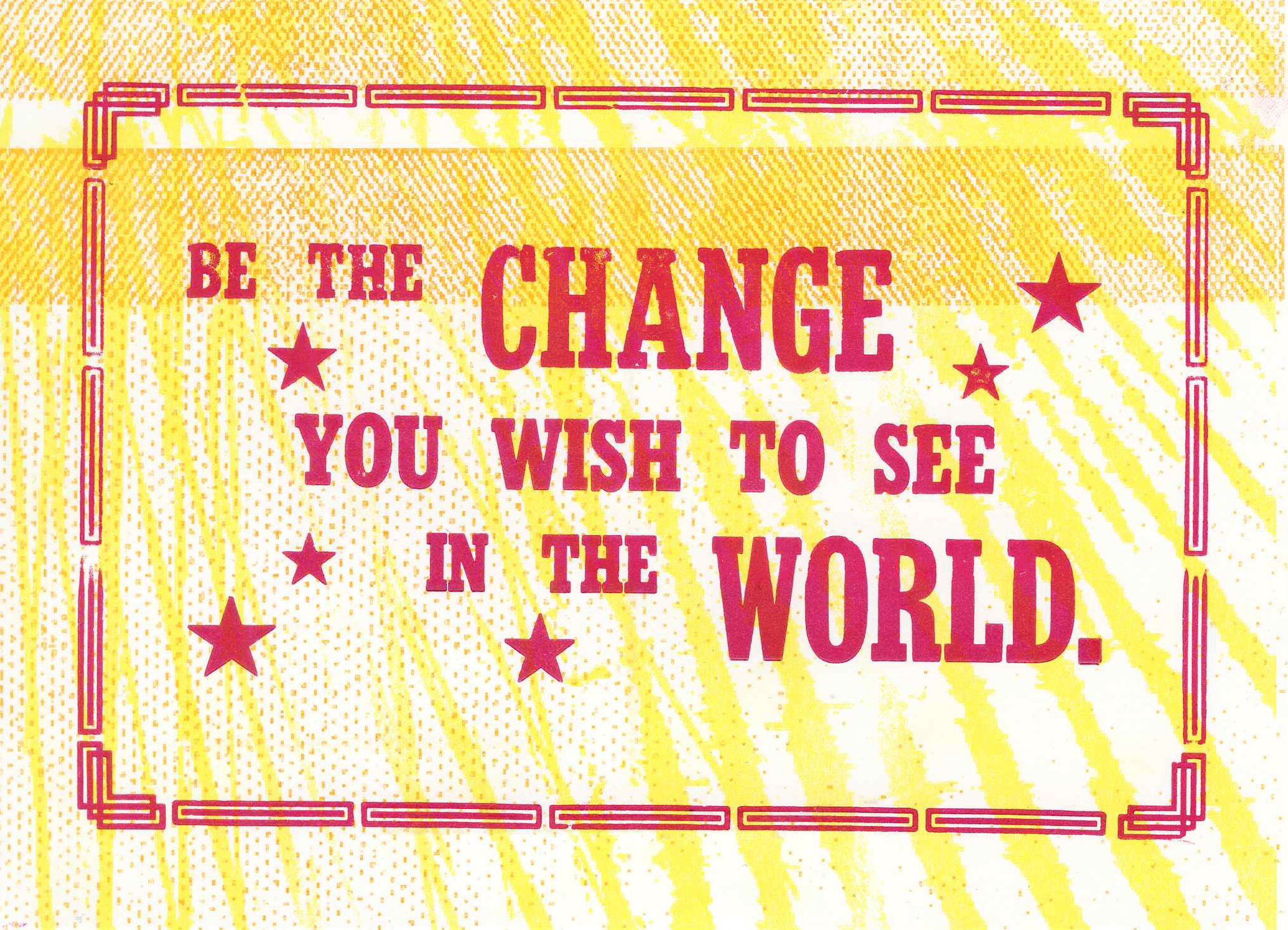 Change, Letterpress & Riso Graph, Yellow