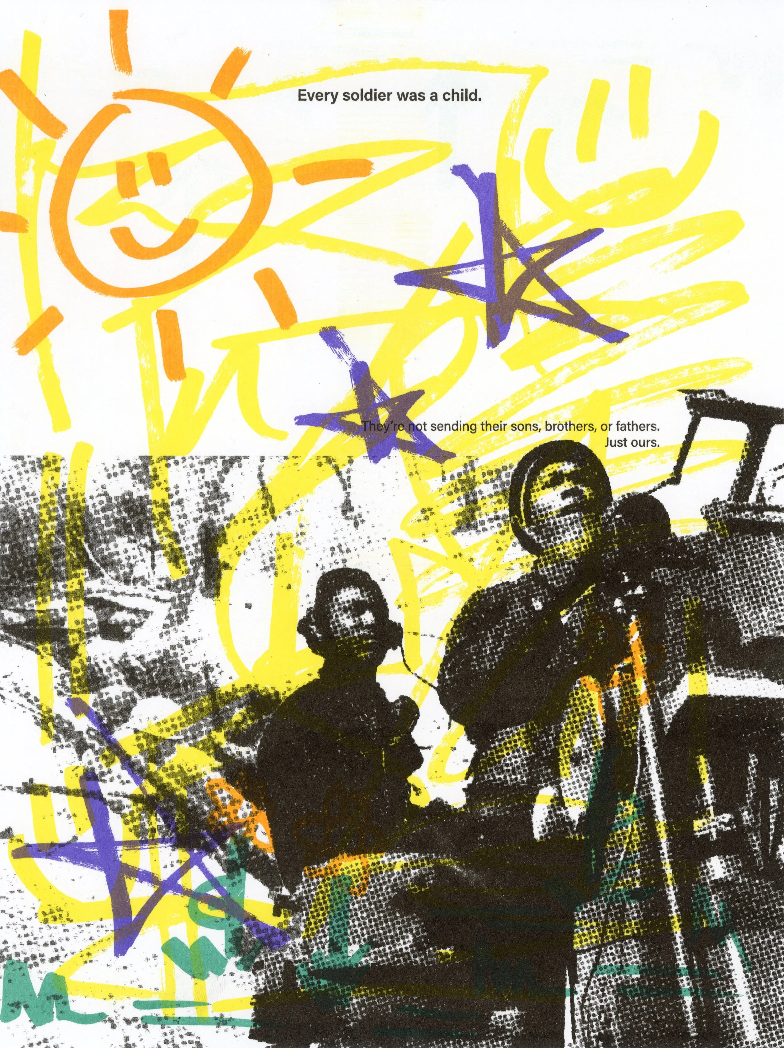 Soldier boys, Risograph, 5 color