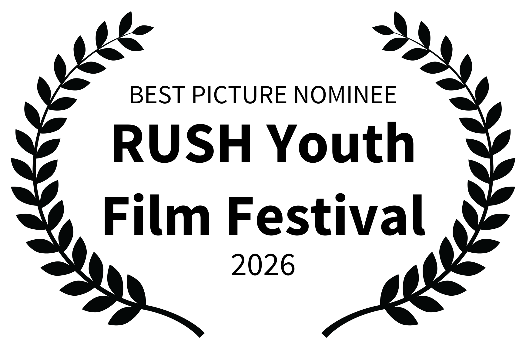 Black award or seal with laurel wreath border and faintly visible text in the center.