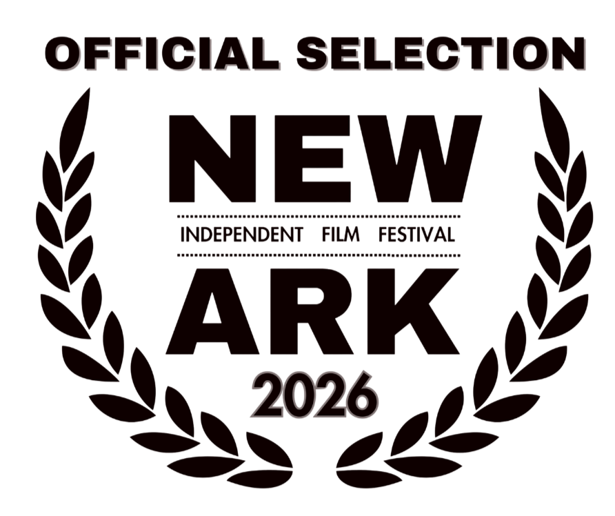 Official selection badge for the 2026 New Ark Independent Film Festival, with laurel wreath design.
