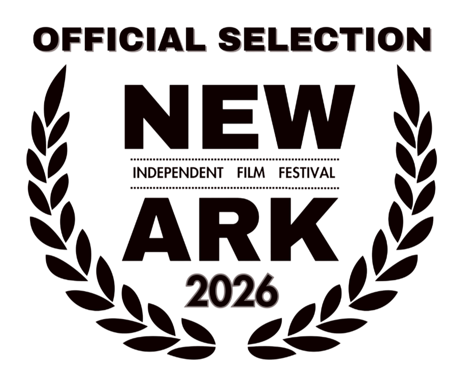 Official selection badge for the 2026 New Ark Independent Film Festival, with laurel wreath design.