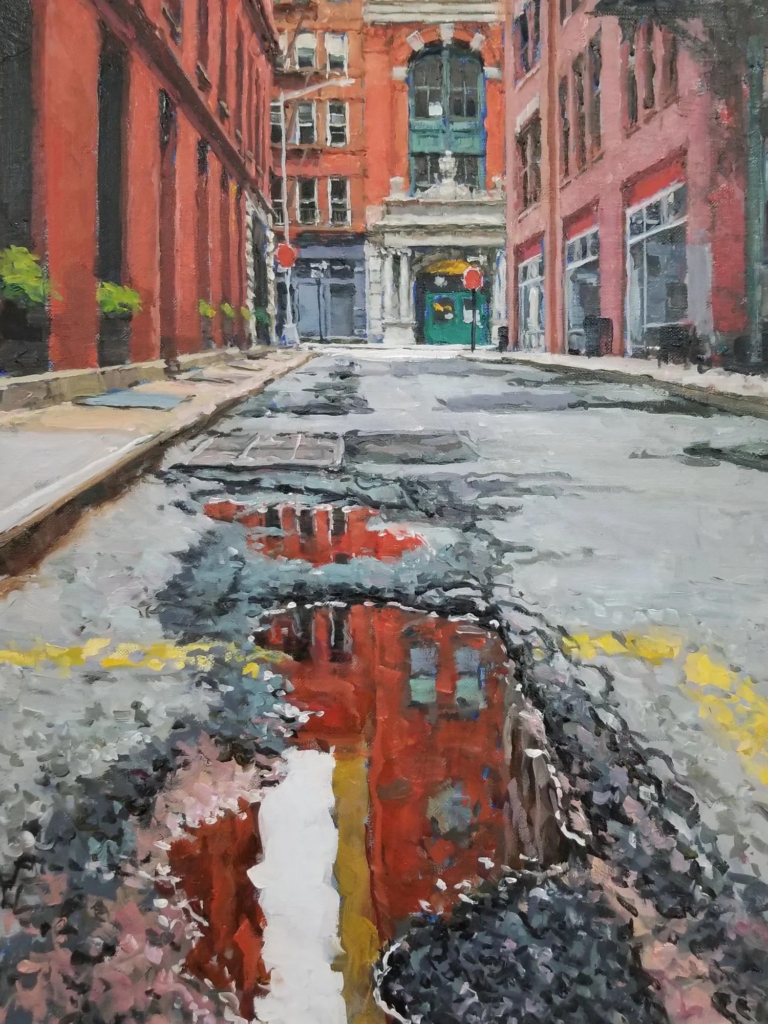   Staple Street Looking North  , Oil on Canvas,  2025 , 18 x 12 in.