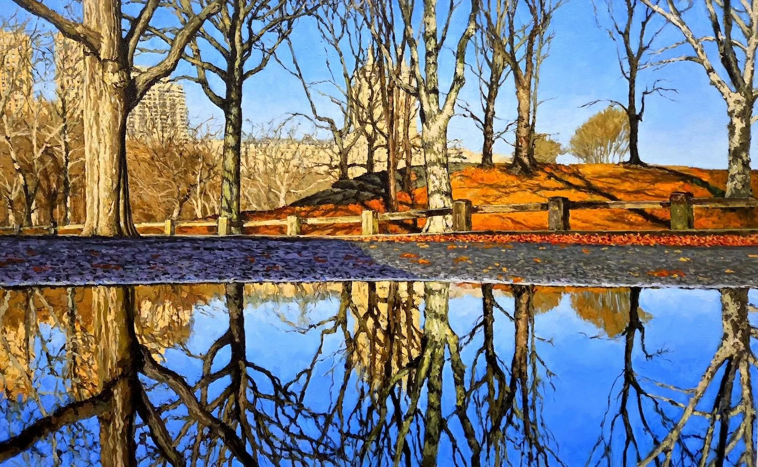   Central Park Reflections  , Oil on Canvas,  2025 , 35 x 56 in.