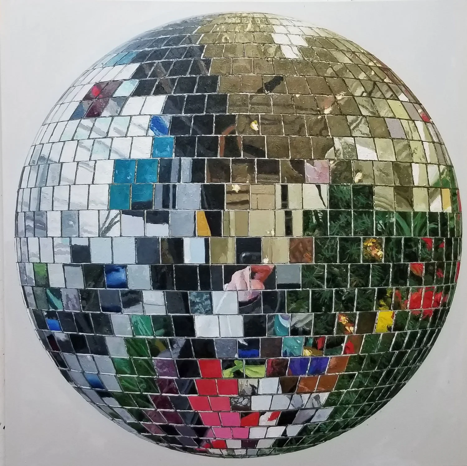   Disco Ball  , Oil on Canvas,  2021 , 48 x 48 in.