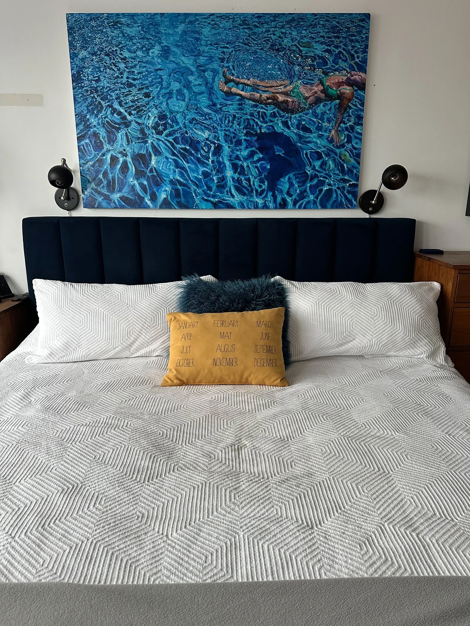   Figure in Swimming Pool  , Oil on Canvas,  2022 , 35 x 56 in.