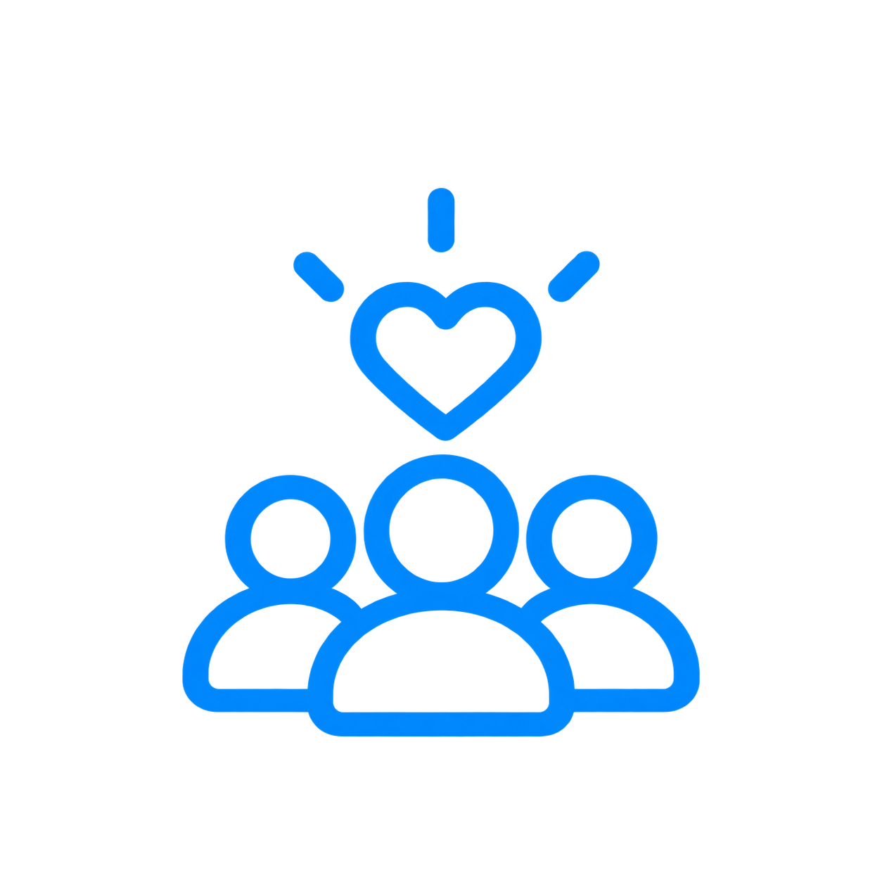 Community impact icon representing giving back, creating opportunities, supporting initiatives, and strengthening resilient communities.