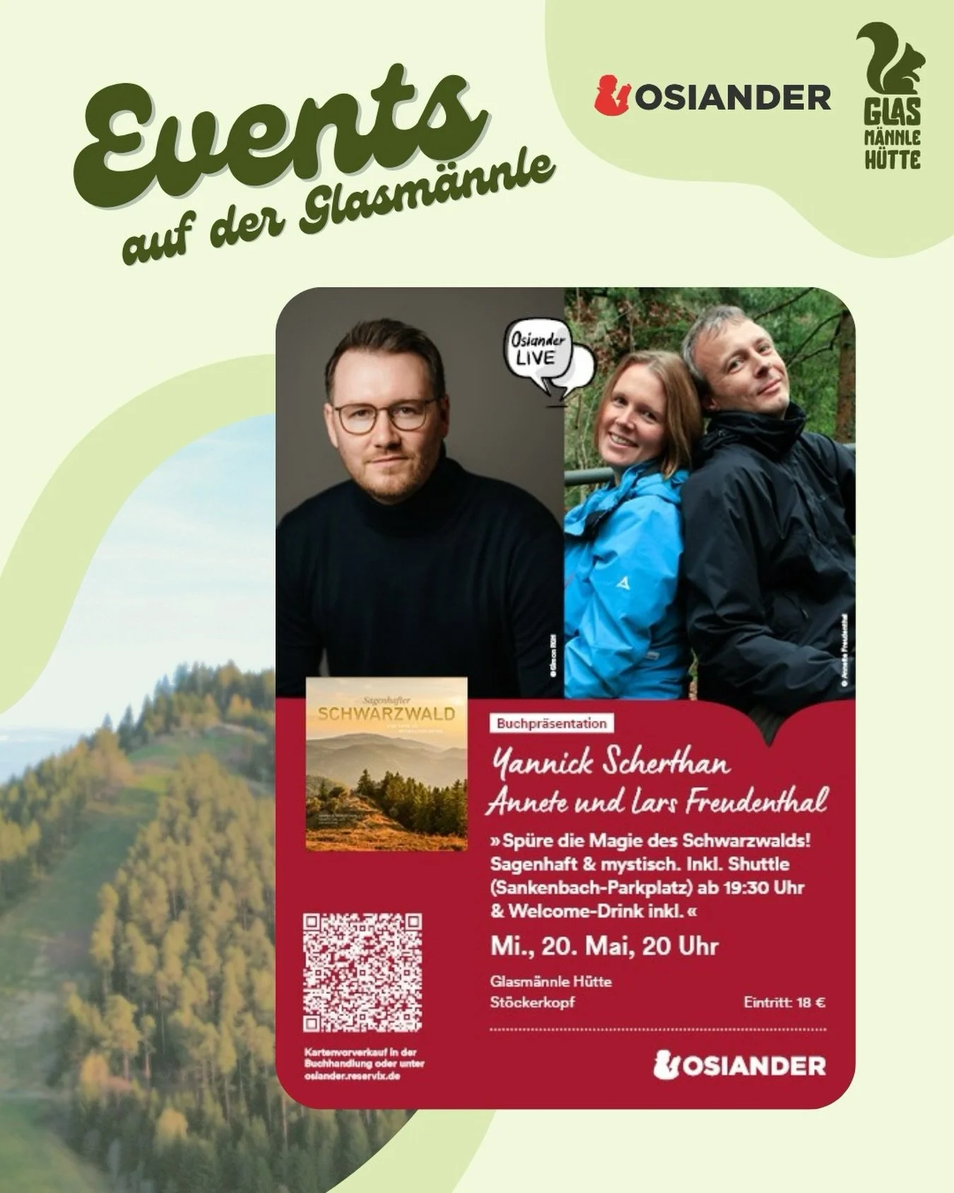 Unser erstes Event auf der Glasm&auml;nnle H&uuml;tte zusammen mit @osiander_buchhandlungen! 🙌🏼

Am Mittwoch, den 20. Mai, laden wir euch zu einem ganz besonderen Abend ein. Gemeinsam mit Yannick Scherthan und Lars Freudenthal tauchen wir ein in di