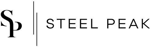The logo for Steel Peak with the letters S&P and the text 'STEEL-PEAK'.