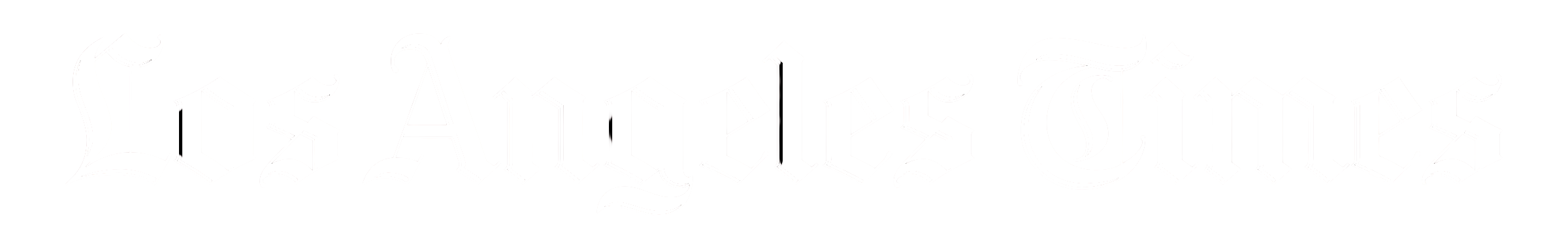 Los Angeles Times logo in Gothic style font on black background