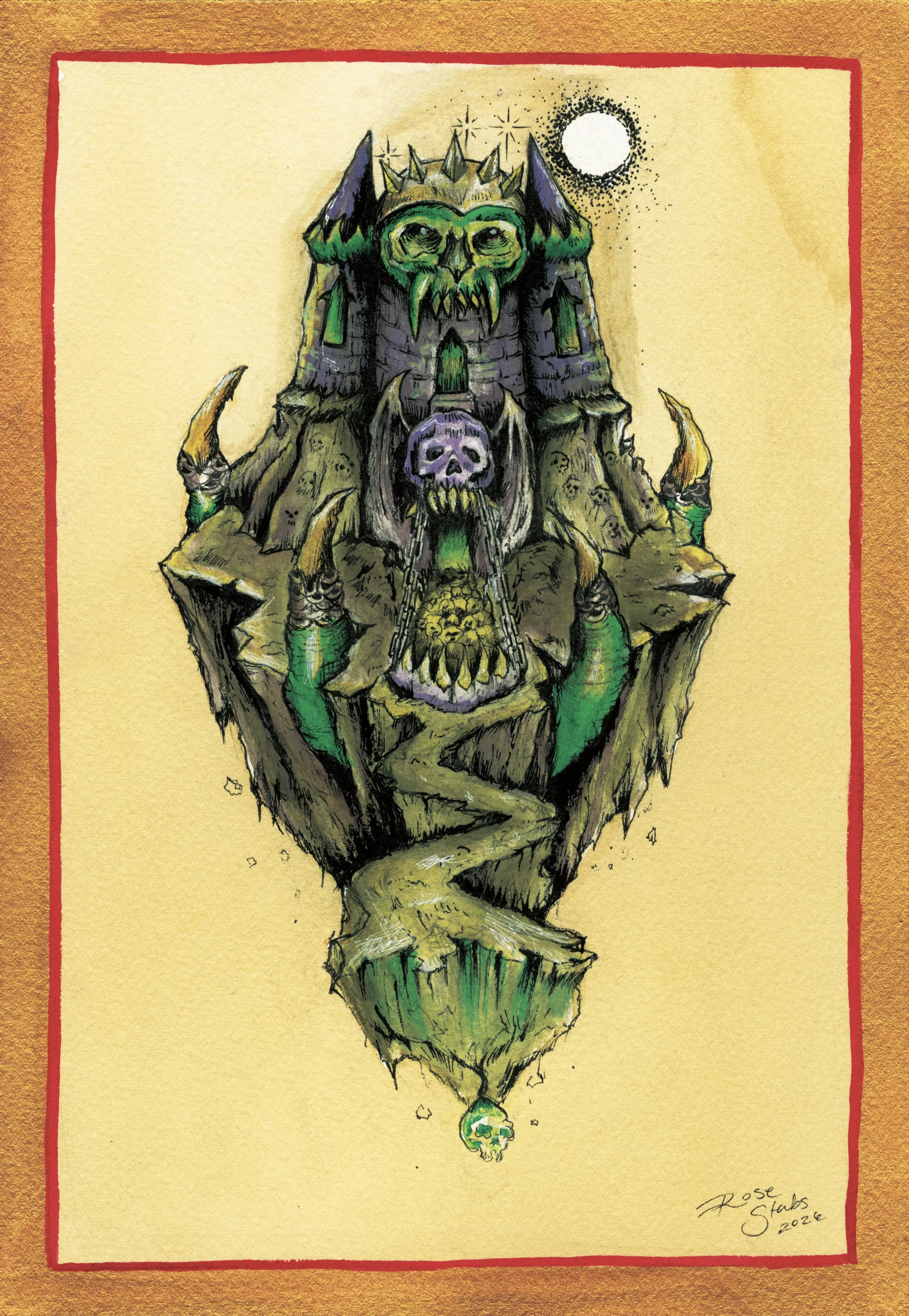 CASTLE GREYSKULL watercolor on arches