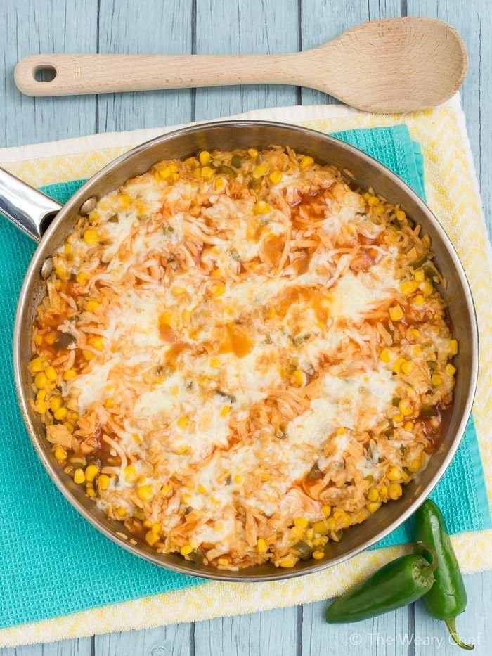 Canned chicken enchilada skillet