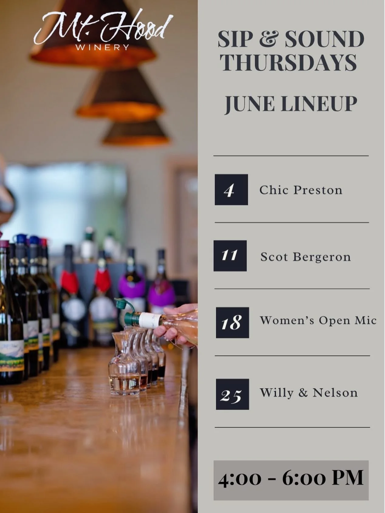 Join us for Sip and Sound Thursday this evening from 4pm - 6pm 🍷🎶 Scot Bergeron will be performing outside on our patio ✨ we hope to see you all soon!