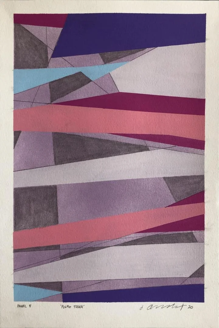 Dan Charbonnet (formerly Dan Tague),   Pulmo Terra Panel 5,  18" x 12"