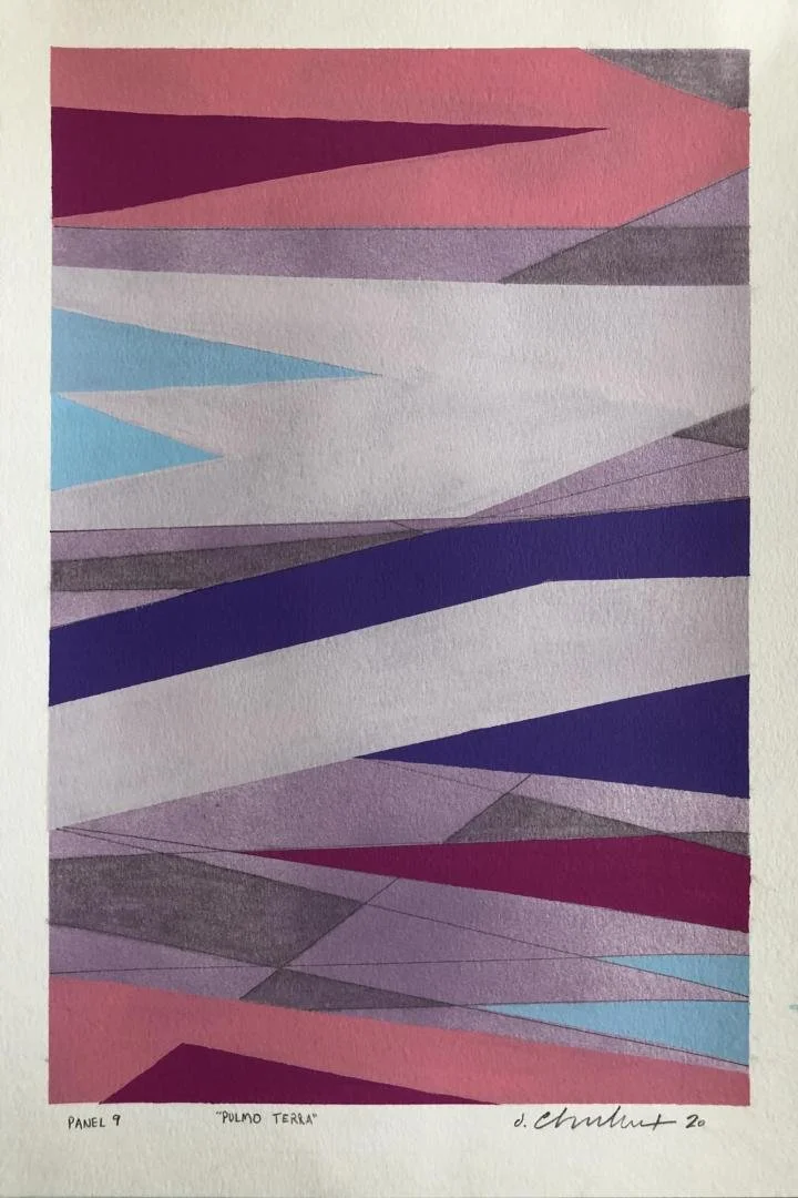 Dan Charbonnet (formerly Dan Tague),   Pulmo Terra Panel 9,  18" x 12"