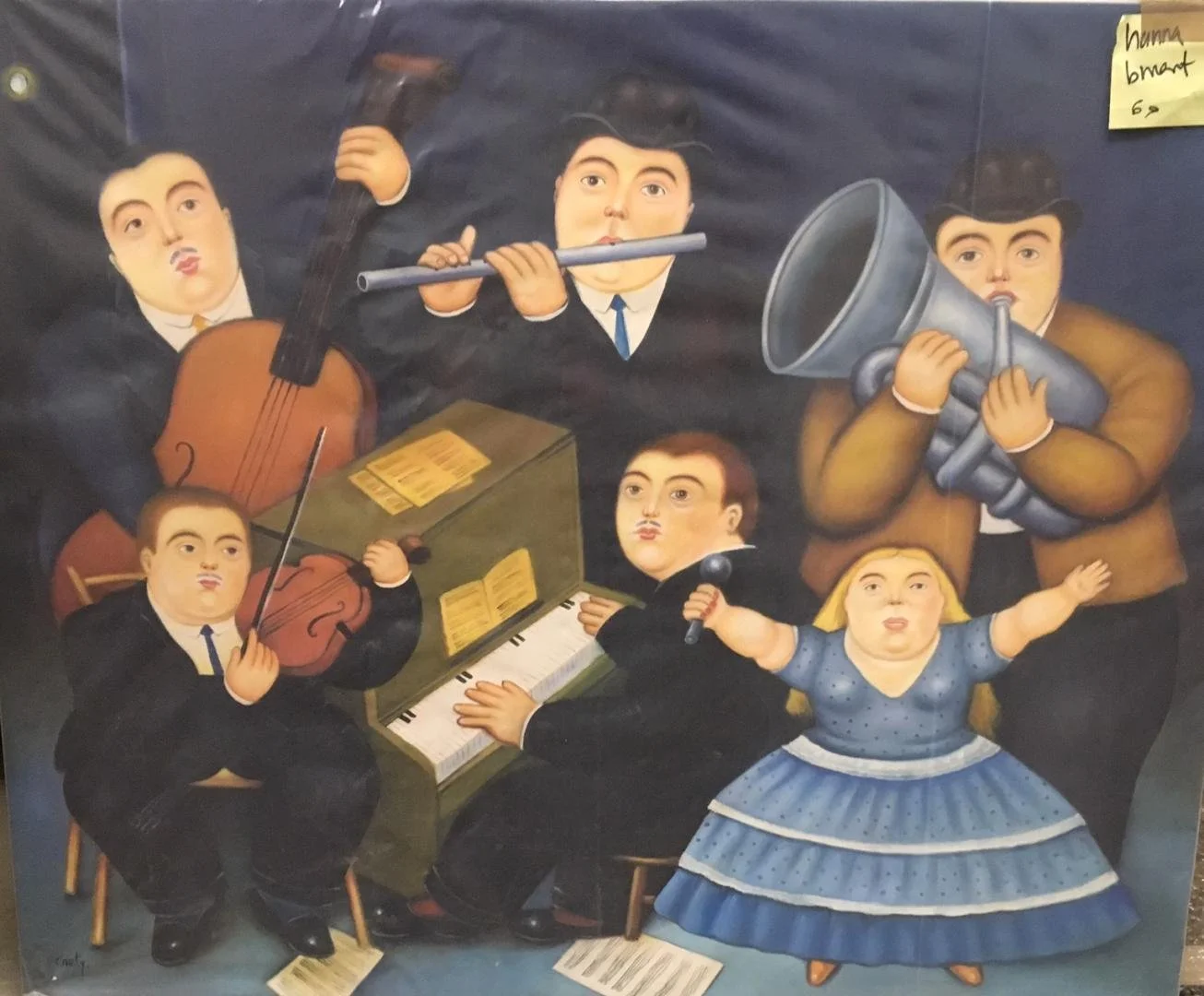 Unknown,   Unknown (Round band, chubby fiddler),  39" x 32"