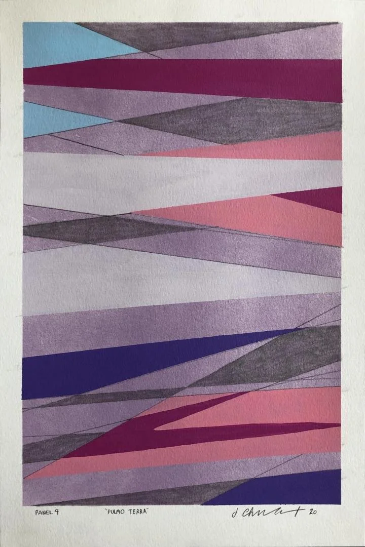Dan Charbonnet (formerly Dan Tague),   Pulmo Terra Panel 4,  18" x 12"