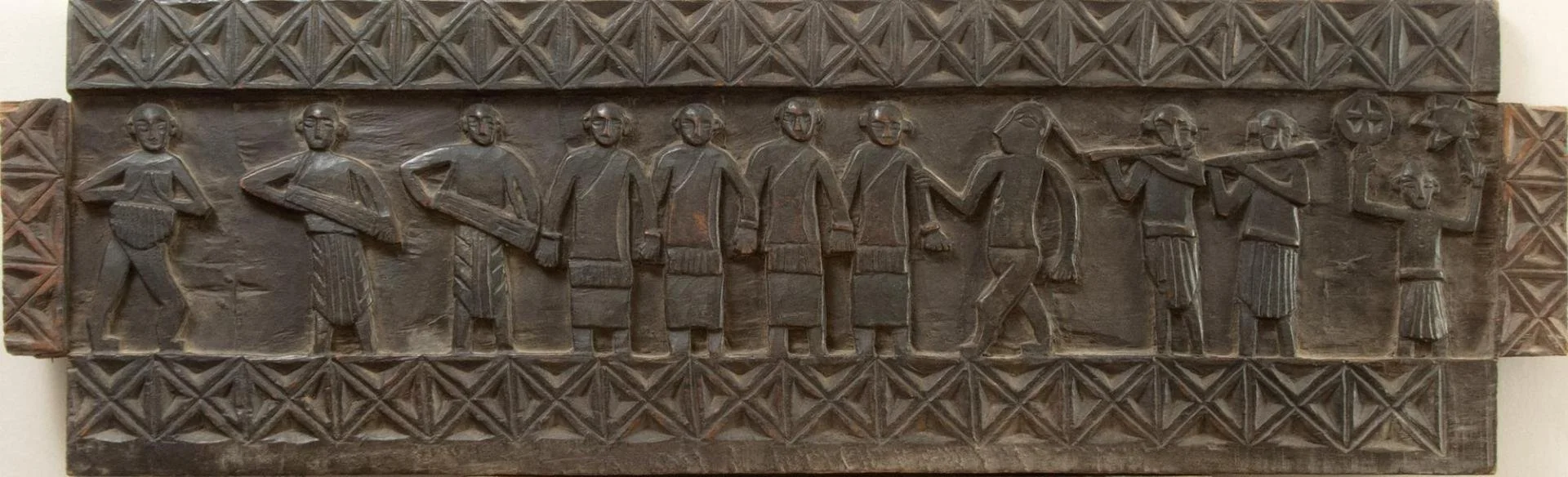 unknown,  Untitled /Carving of musicians and dancers,  32.75" x 9.75"