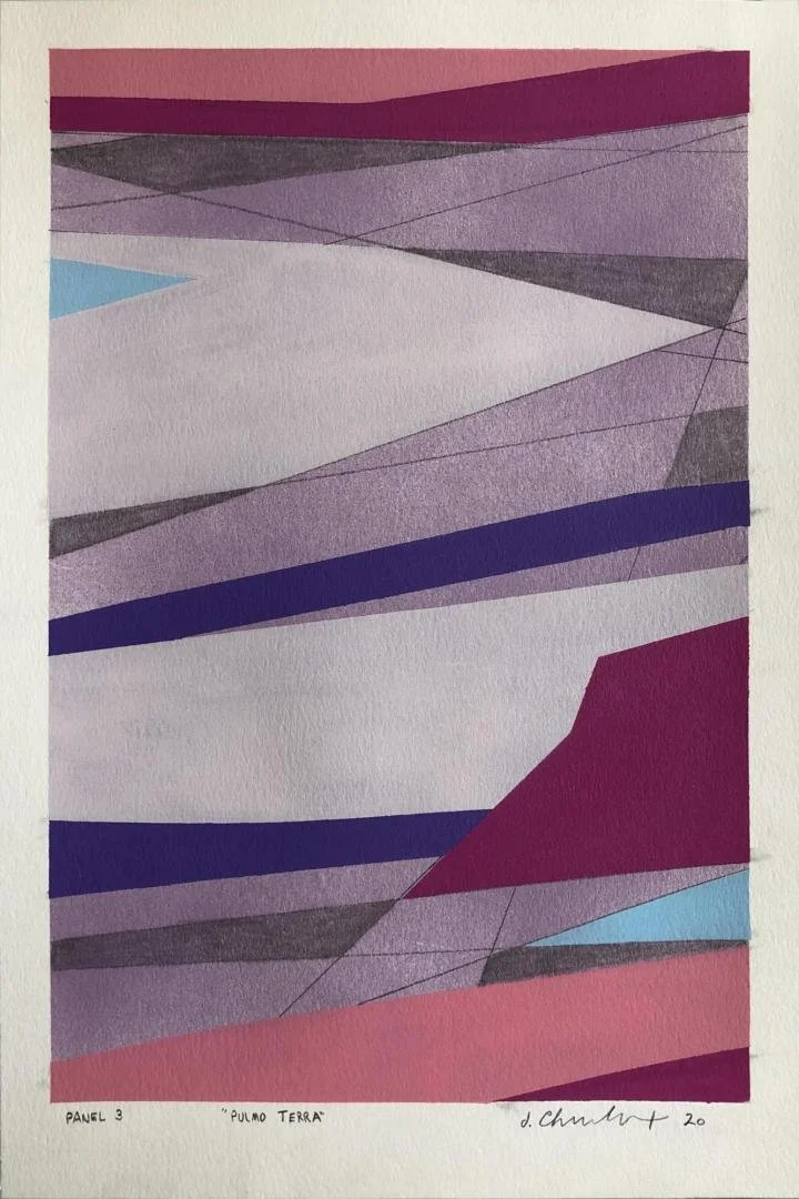 Dan Charbonnet (formerly Dan Tague),   Pulmo Terra Panel 3,  18" x 12"