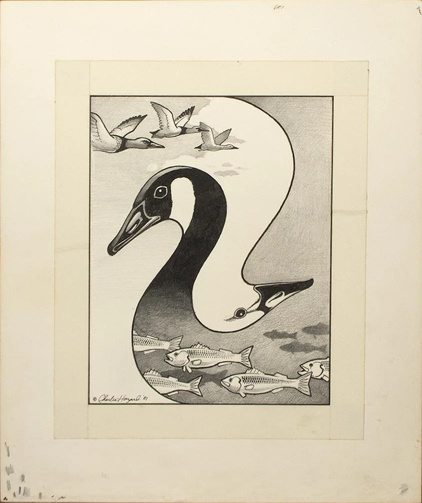 Charles Hazard, Swan,  9.5" x 11"