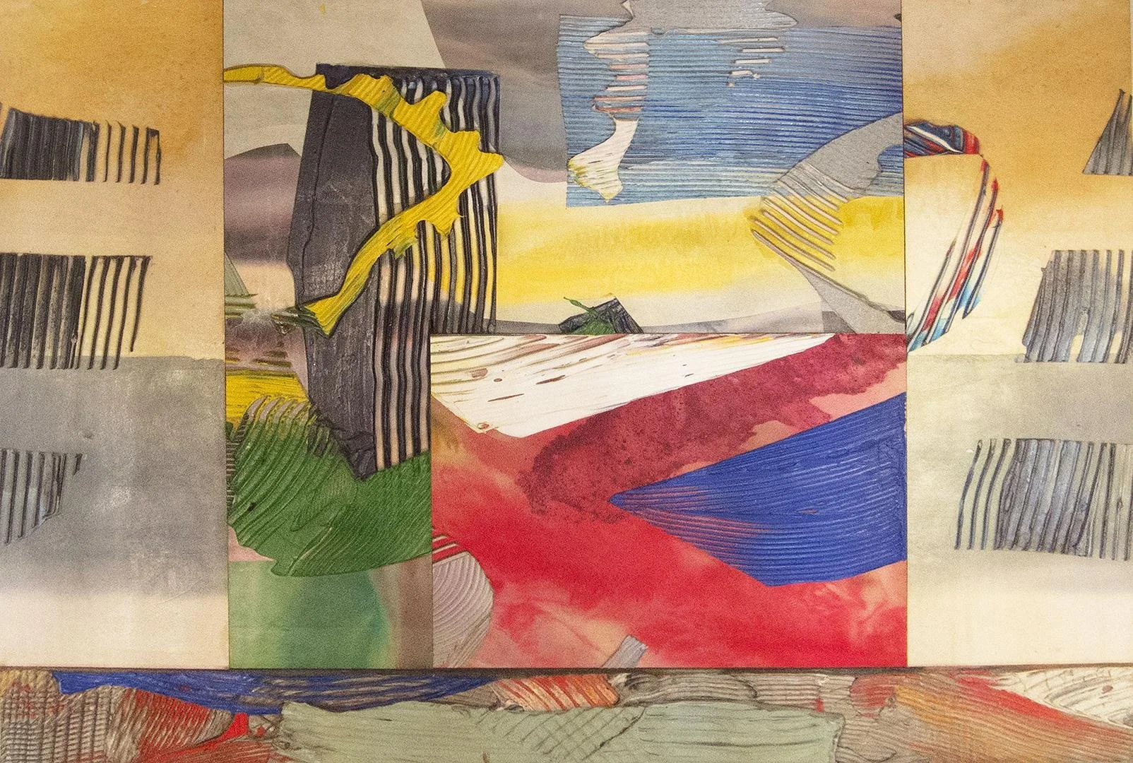 Sam Gilliam, Rake Painting (find actual title),  38" x 45.5"