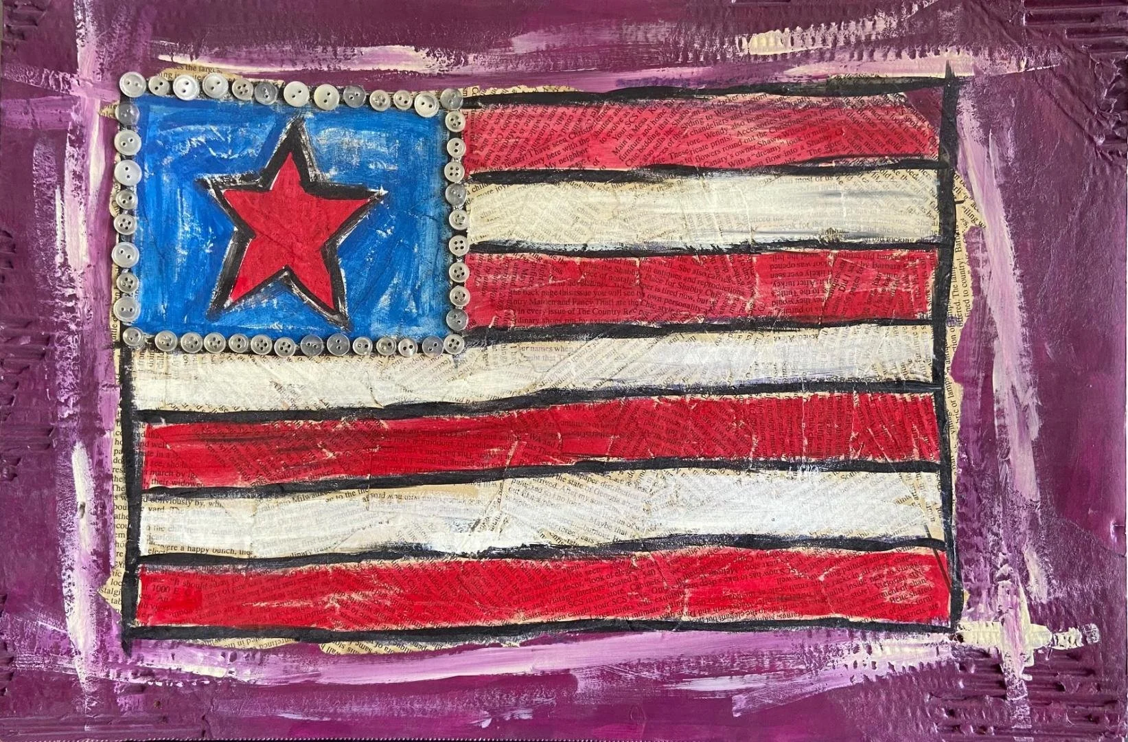Kerri Hill-Turner,  The Other Flag of Freedom,  13" x 19"
