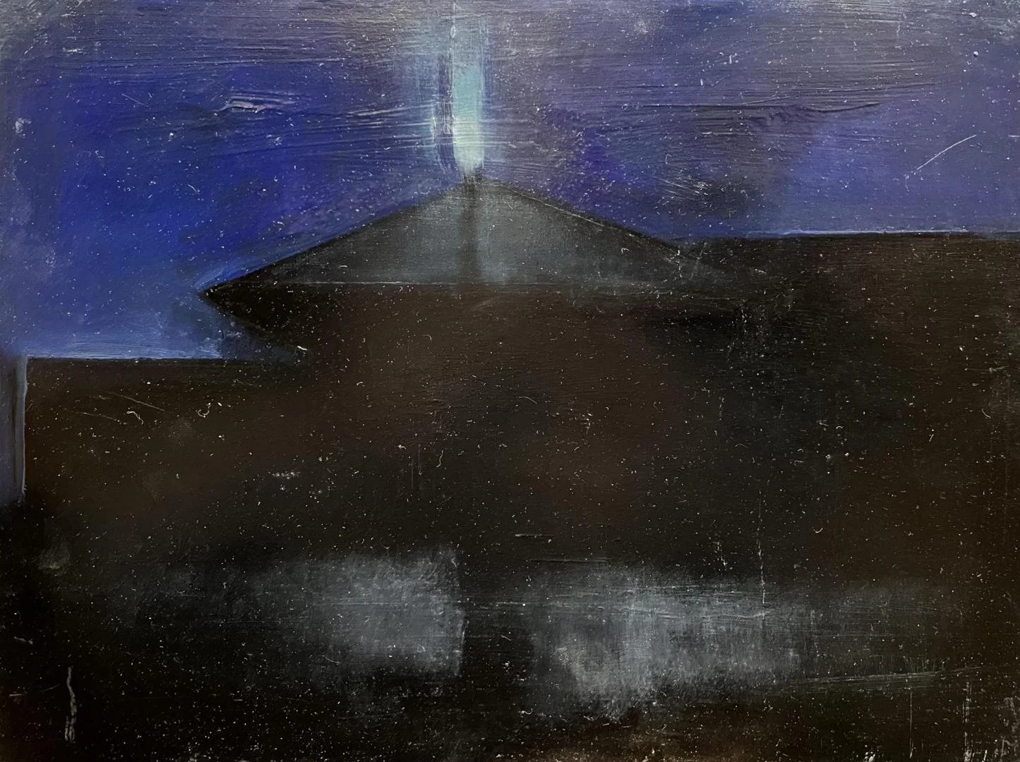 Trevor Young, (dark blue painting)  
16.5" x 12"