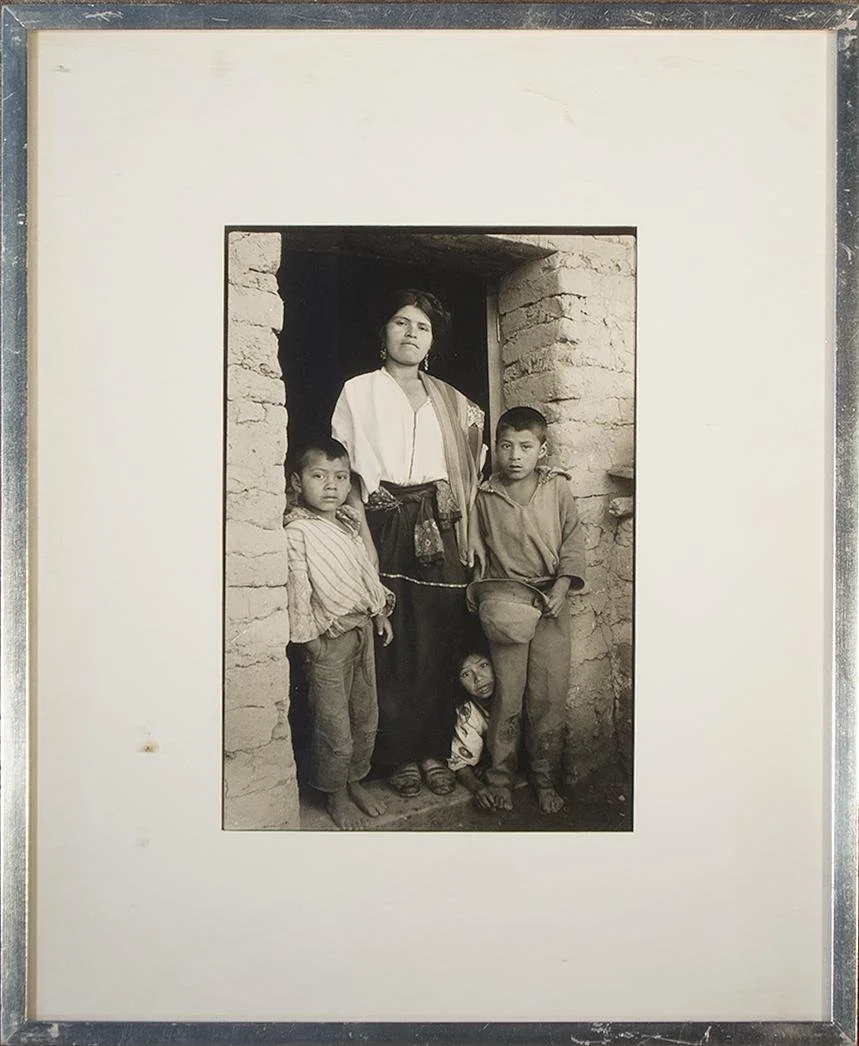Solomon?  (woman and three children in brick doorway),  14.5" x 18"