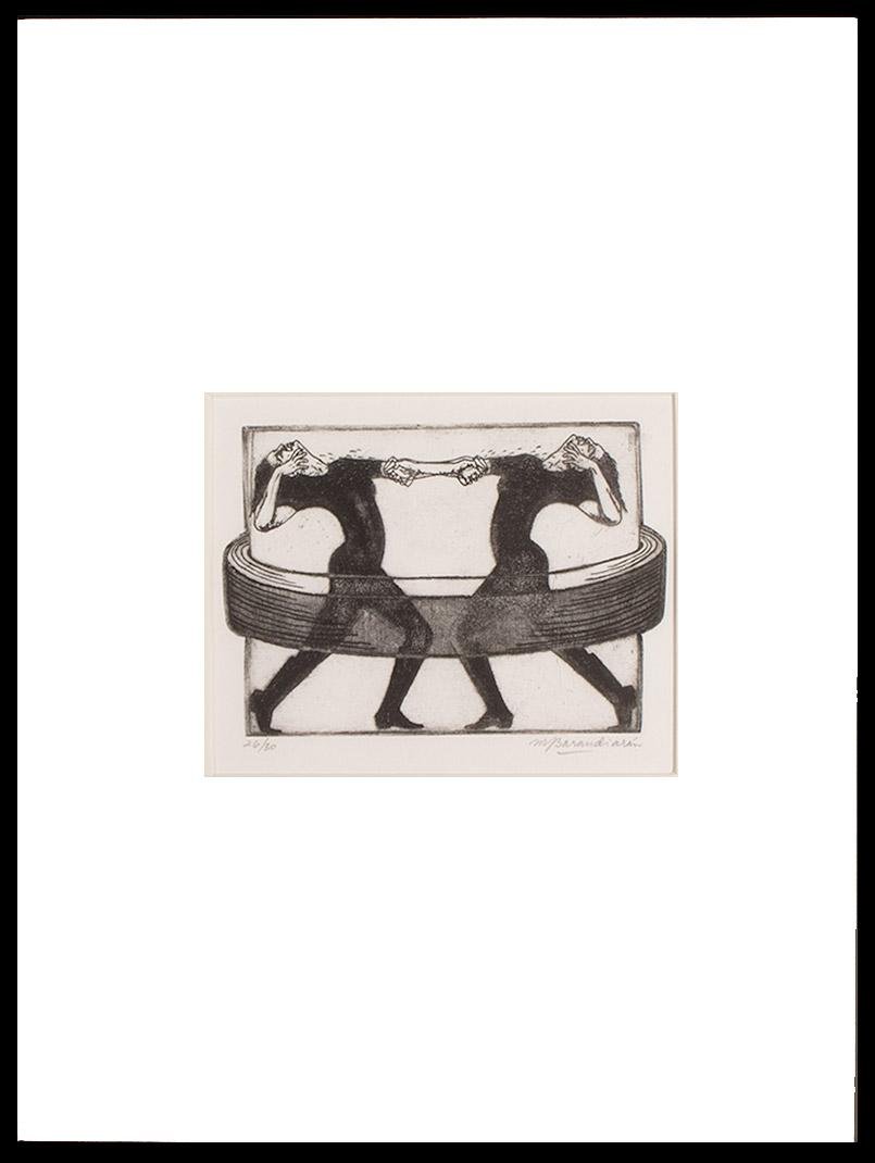 M. Barandiaran,  (two ladies dancing), edition 26/30,  13.25" x 17"