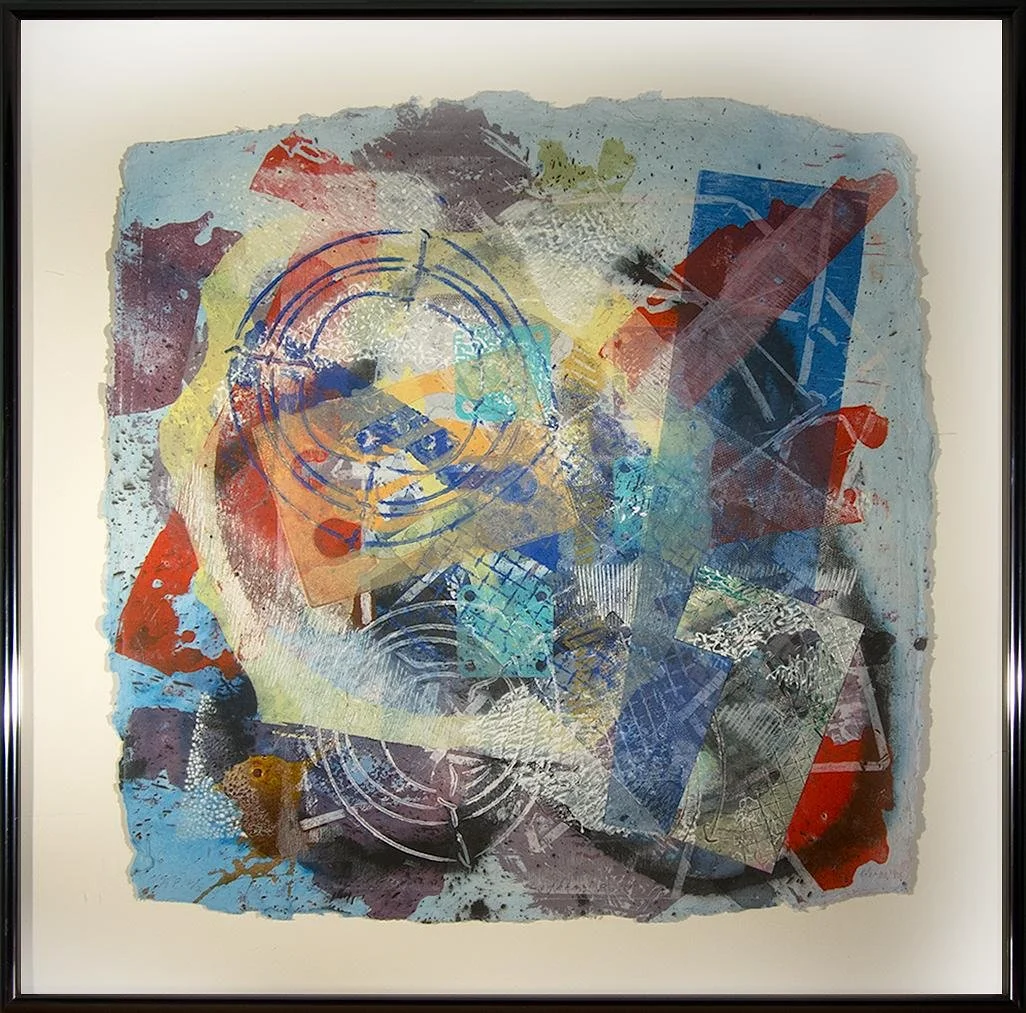Sam Gilliam,   Light and ...   26.5" x 26"/ frame 32.25" x 32.25"