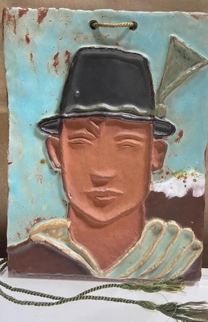 unknown,  Man Clay Tile,  5.5" x 7.5'