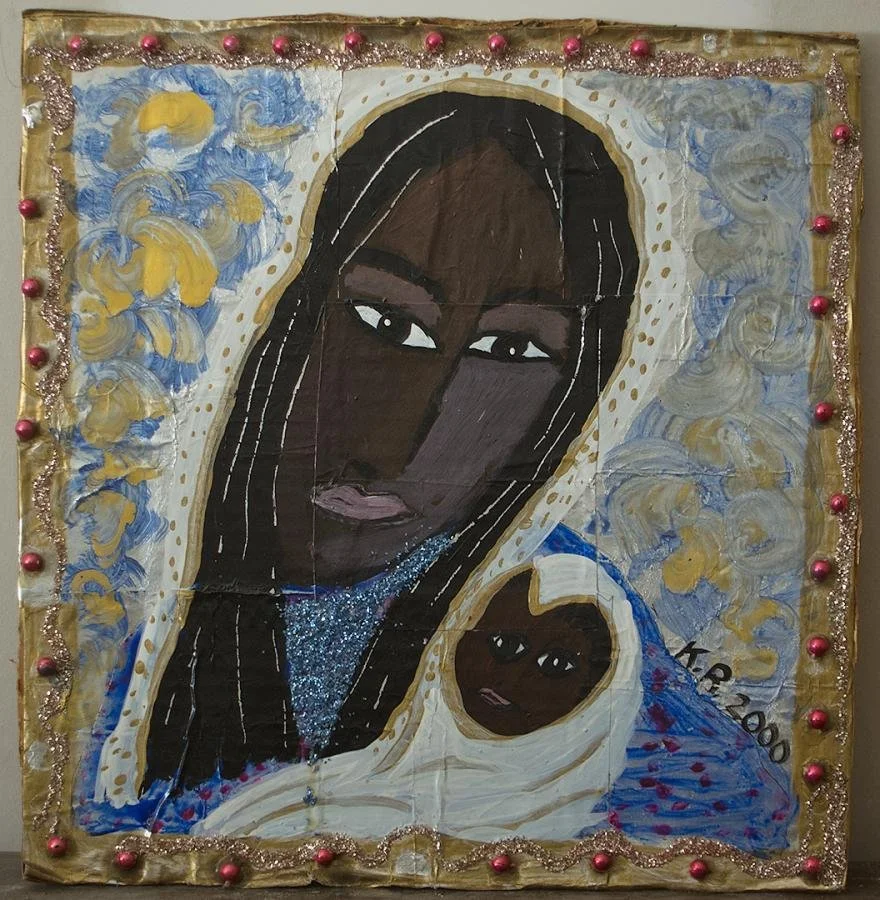 K.R.,  Madonna and child,  11" x 15" unframed
