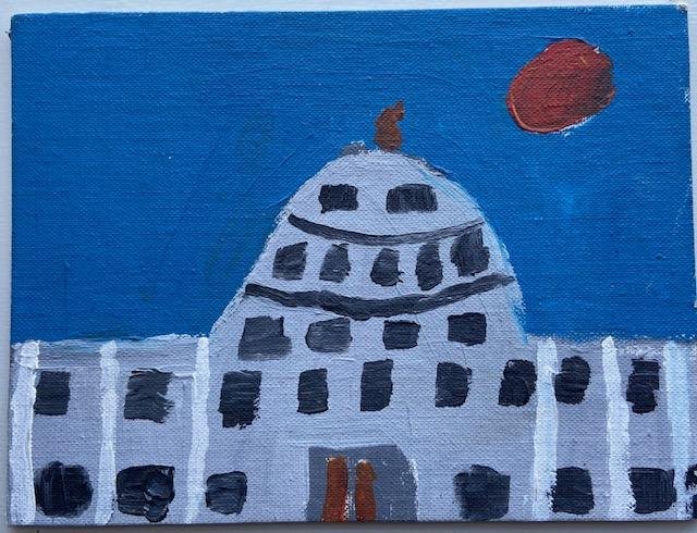unknown folk art, Unknown U.S. Capitol,  6" x 8"