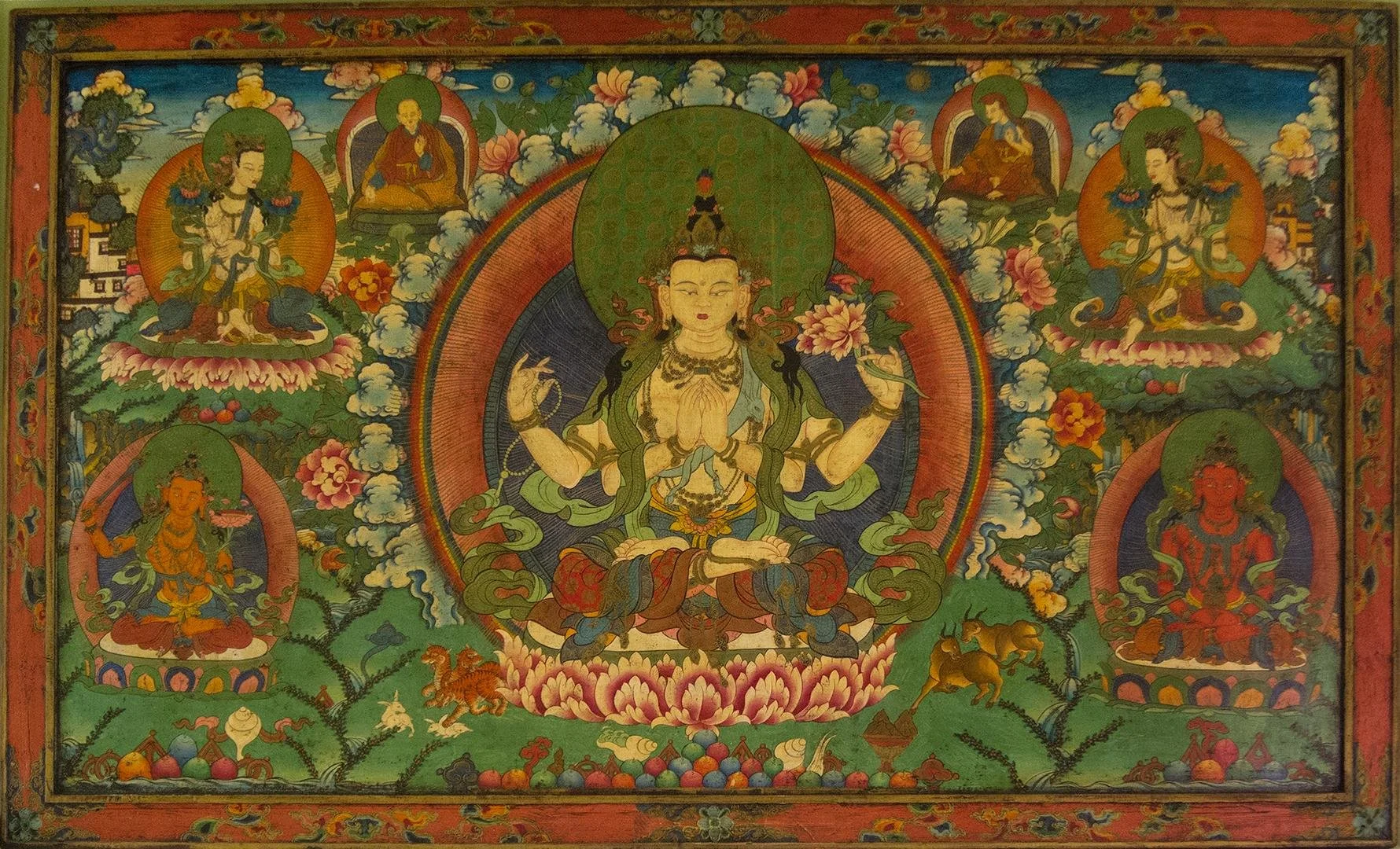 red buddha,  Untitled (Chenrezig),  78.5" x 47"