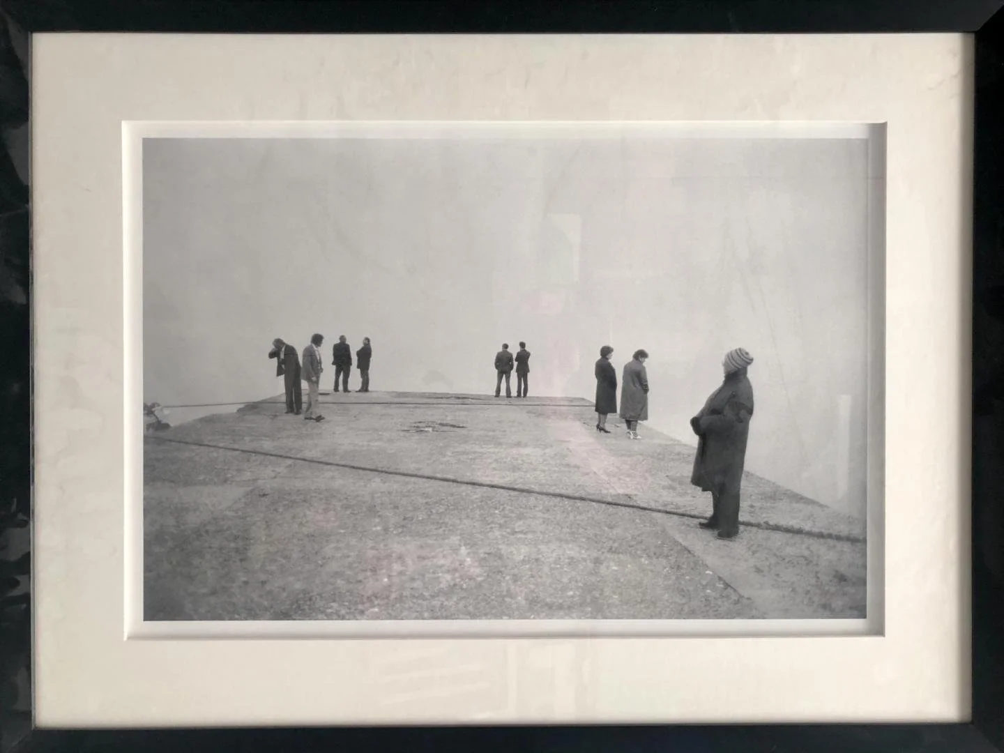 Arthur Grace,  unknown (nine figures on concrete ground),  13.25" x 20", framed 20.5" x 27.25"