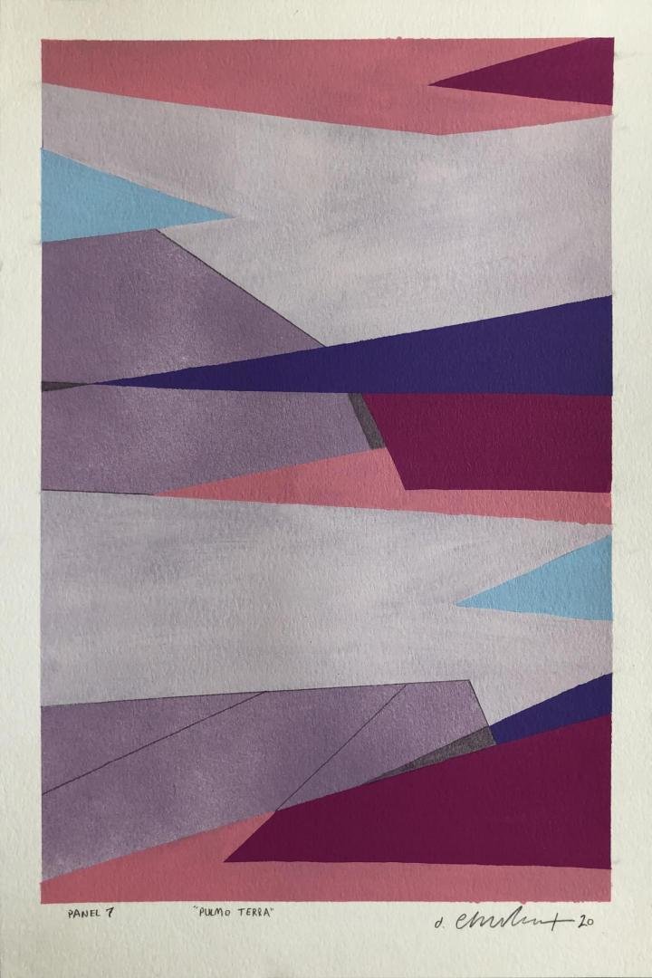 Dan Charbonnet (formerly Dan Tague),   Pulmo Terra Panel 7,  18" x 12"