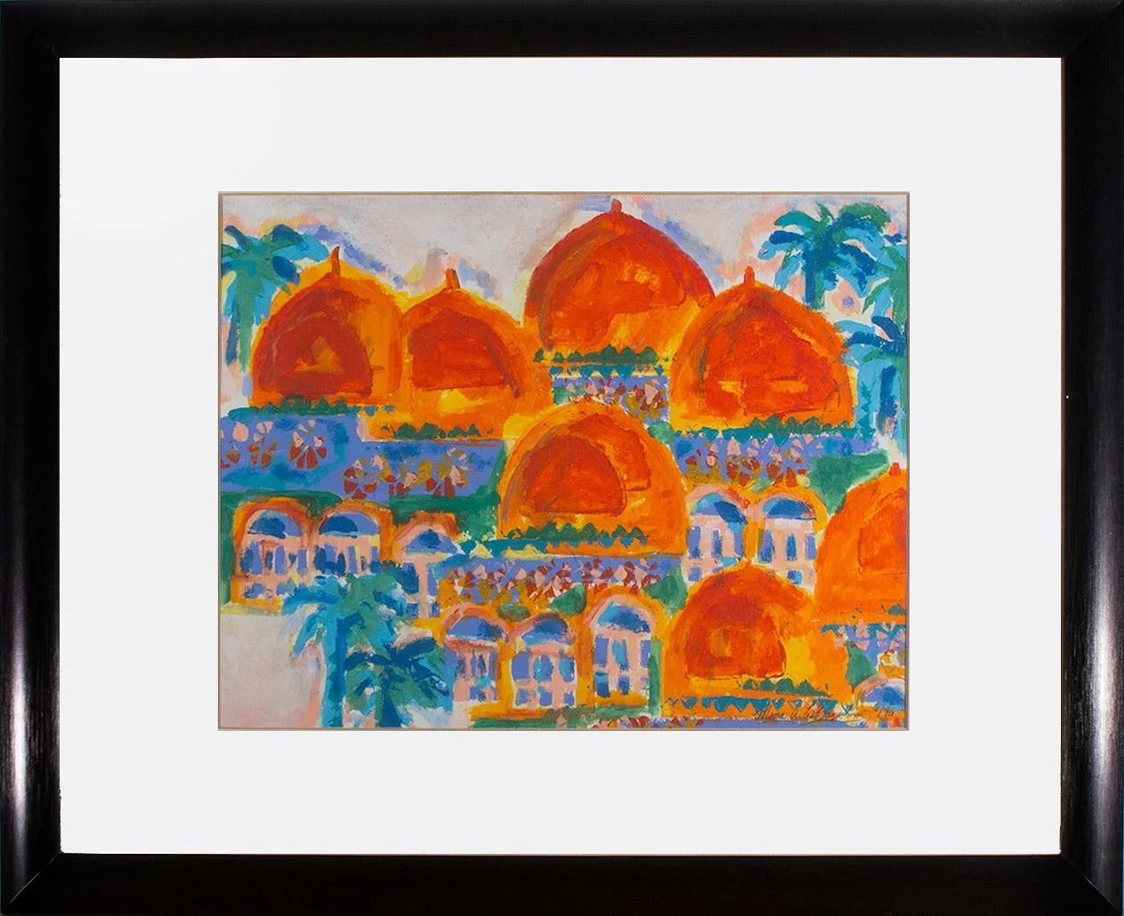 Mona El-Bayoumi,   (turkish city),  18" x 22" framed