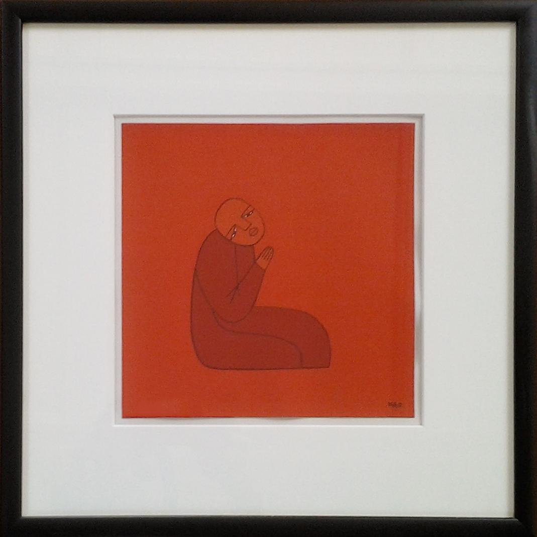 Hao,  Buddha (praying monk),  14" x 13.5"
