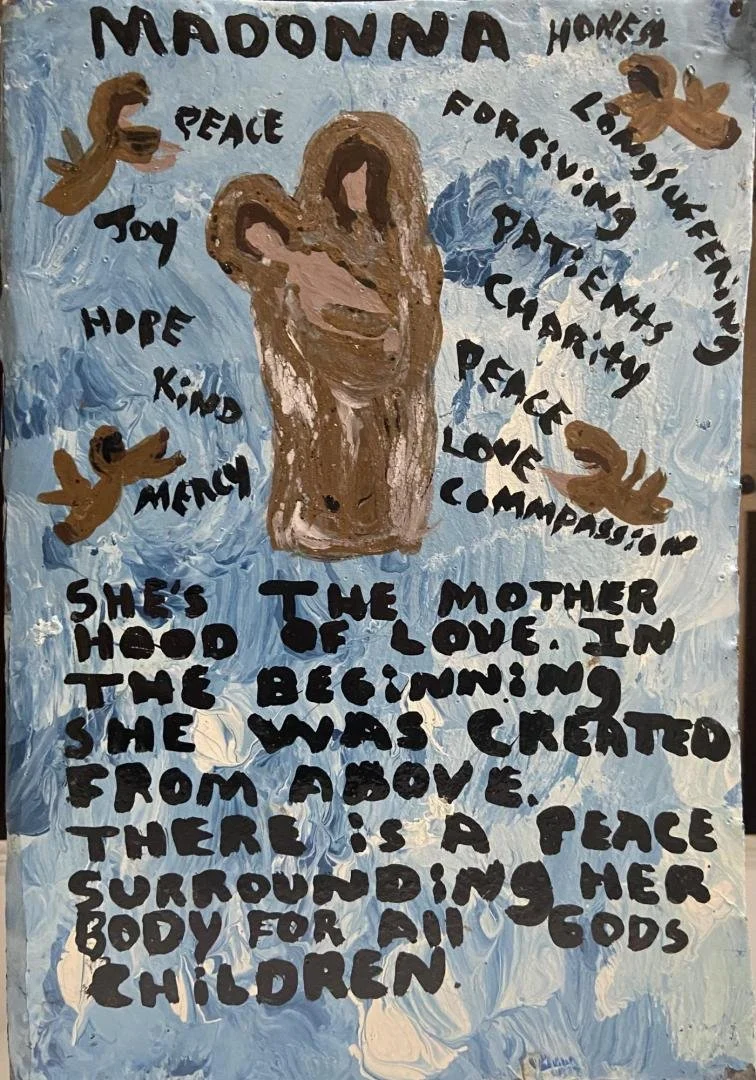 unknown,  Madonna Card (Metal),  10.25" x 7"