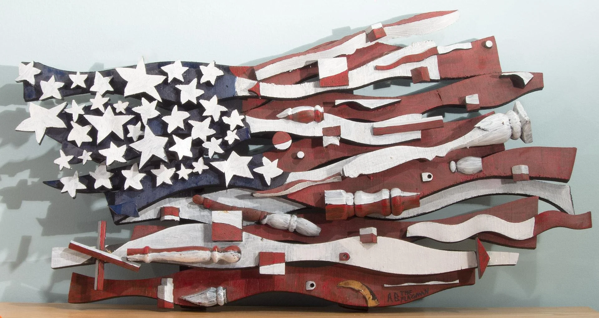 Ab the Flagman,  Medium Floating Flag,  16" x 30" x 3"