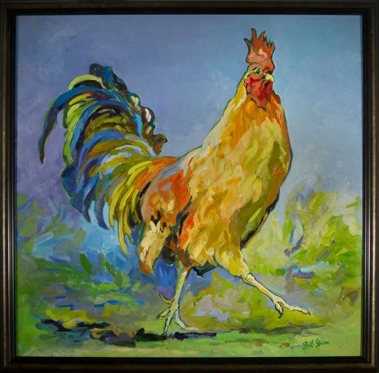 Anthony Barham, Rooster XV (Annie's Cock),  26" x 26"