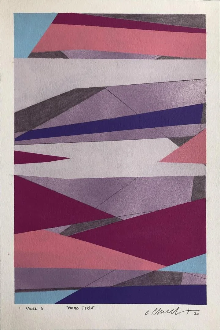 Dan Charbonnet (formerly Dan Tague),   Pulmo Terra Panel 6,  18" x 12"