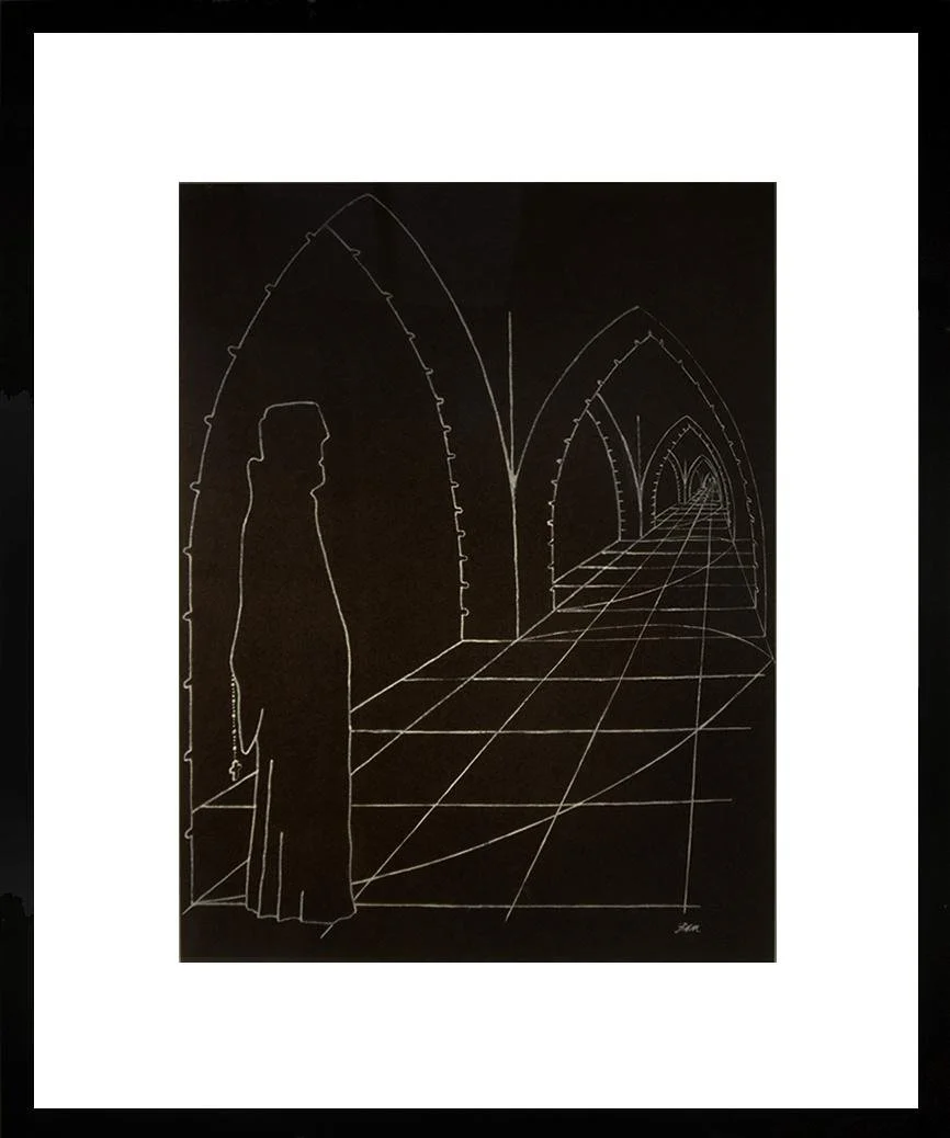 Papa Mahon,  (holy person in hallway of monastery),  