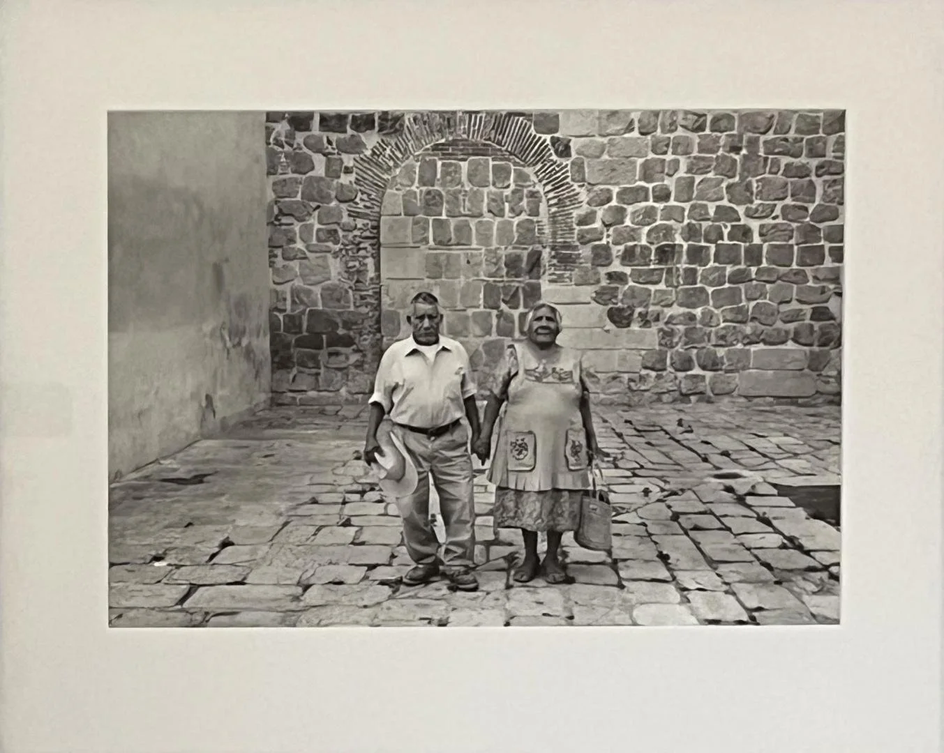 unknown,   (happy couple with bricks in background),  20" x 24.5"