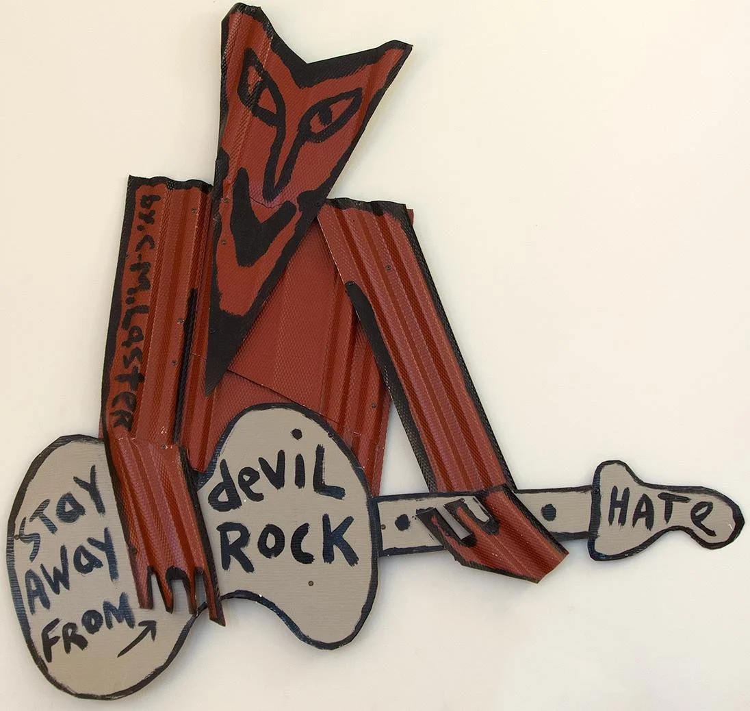 C.M. Laster,  Stay Away from Devil's Rock (you can tell it's the it's the devil cause it's bad),  35" x 34"