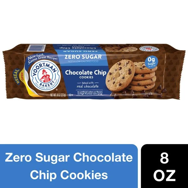 Voortman Bakery ZERO SUGAR real chocolate chip cookies - 80kcal