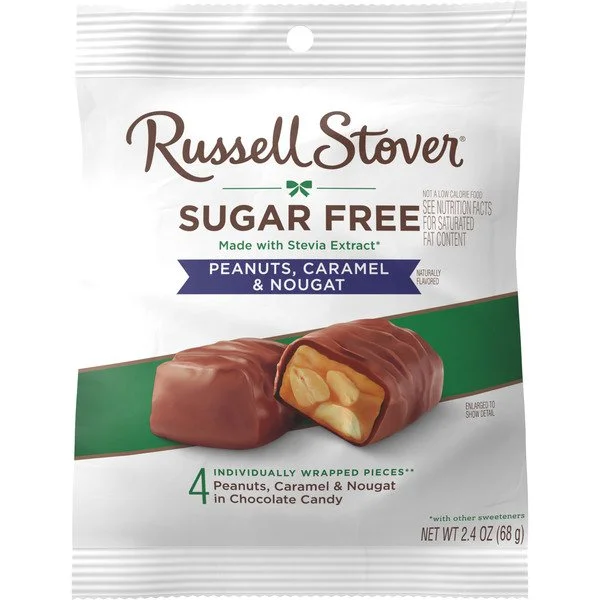Russell Stover SUGAR FREE peanut, caramel & nougat chocolate - 120kcal