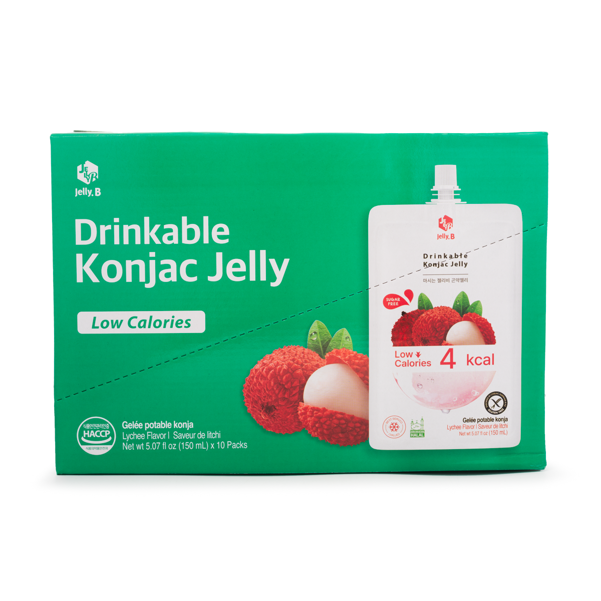 Jelly.B low-cal konjac jelly 10 pcs [lychee] - 4kcal