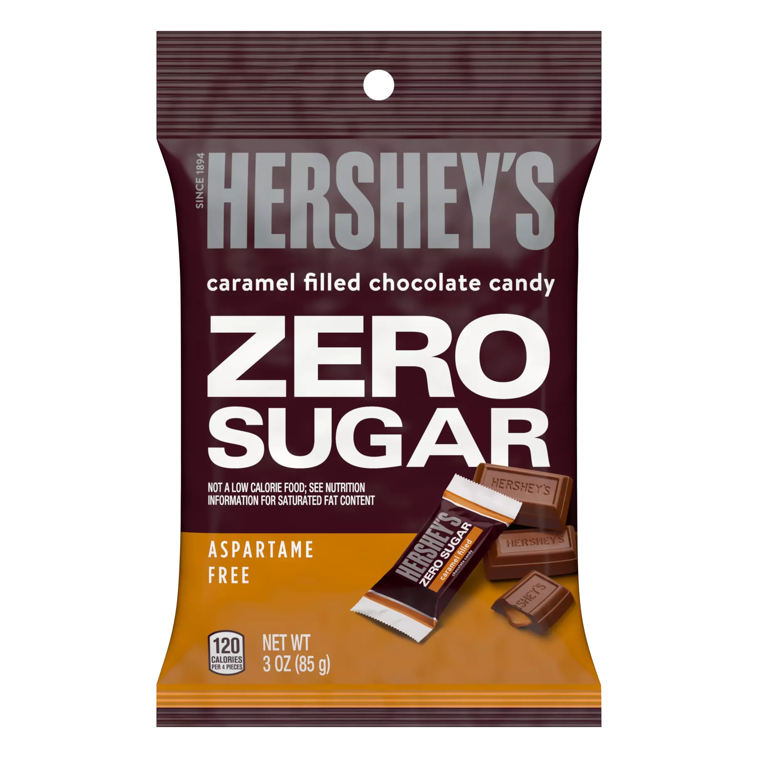 Hershey's ZERO SUGAR caramel filled chocolate bar - 120kcal